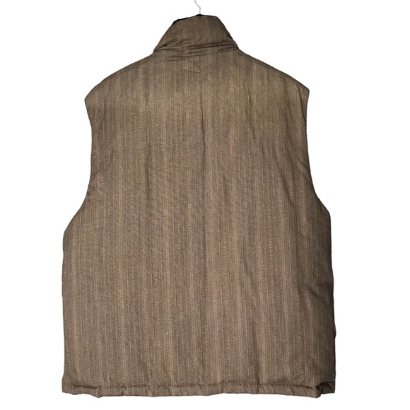 Eddie Bauer Down Vest Jacket Reversible Striped Pattern Warm Coat Men's Large - Picture 5 of 12